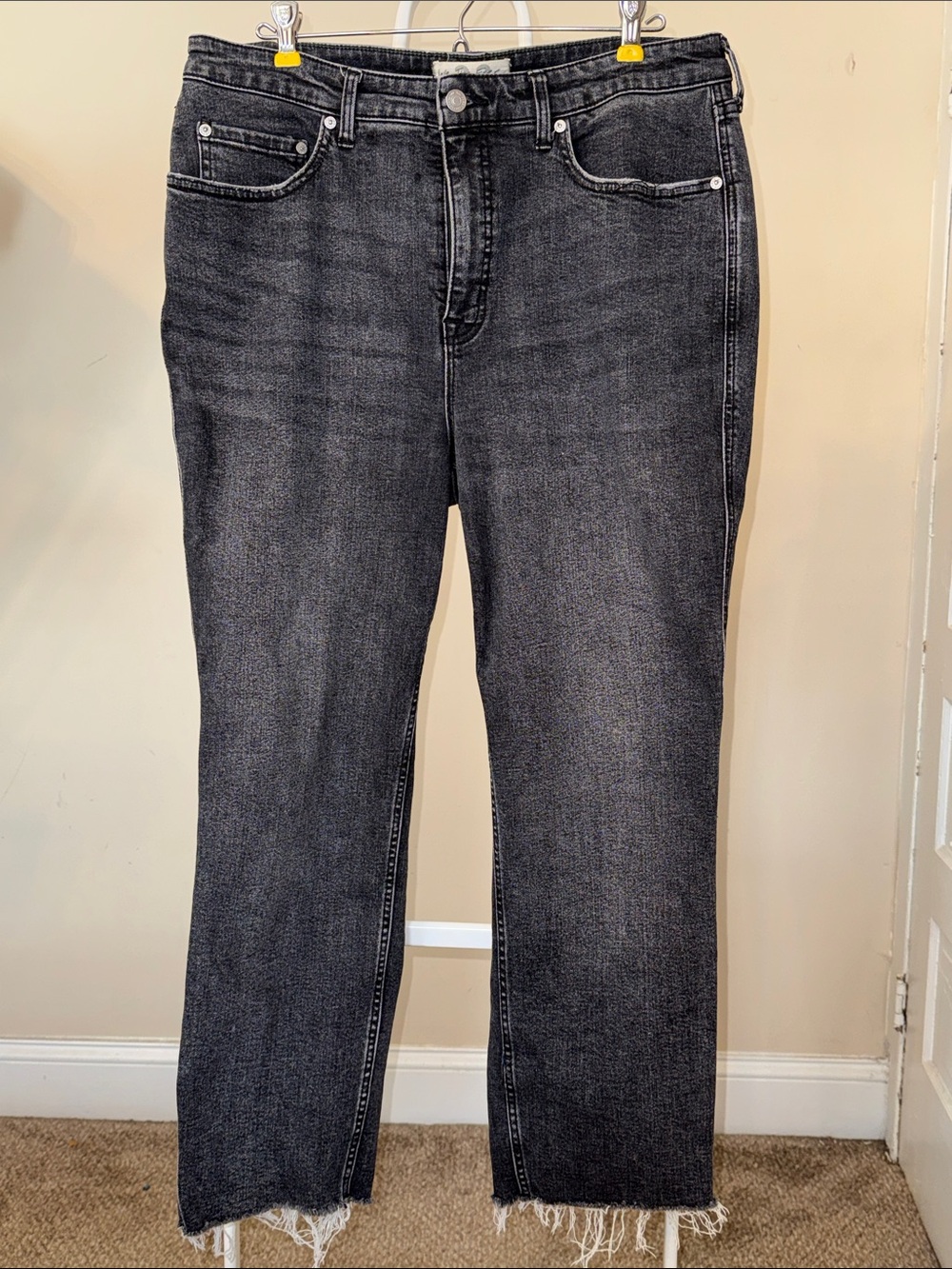 We The Free Washed Black Straight-Leg Jeans